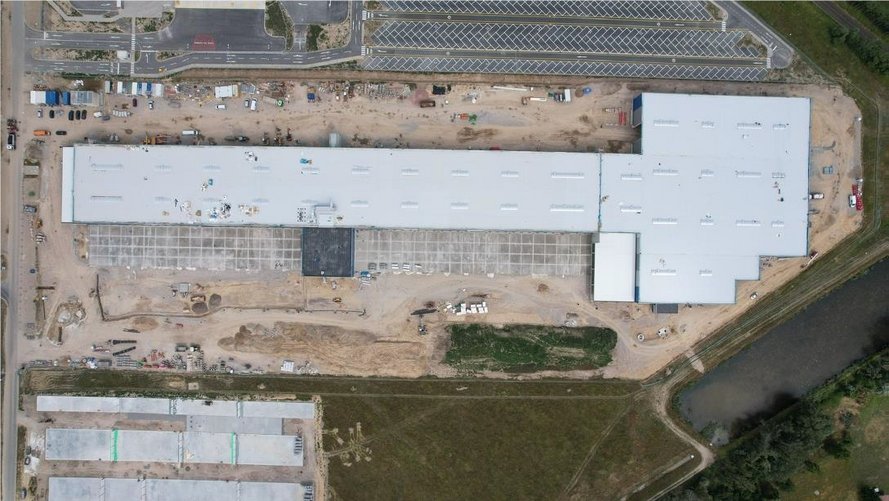 The Rieck logistics building from above