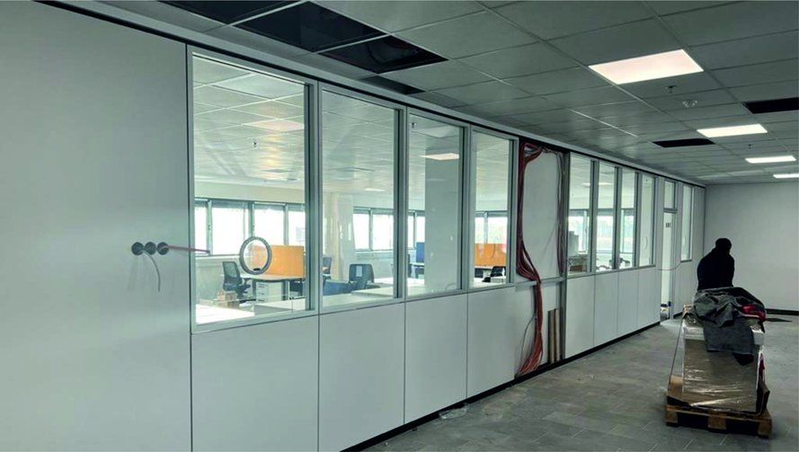 The Rieck logistics building from the inside with offices.